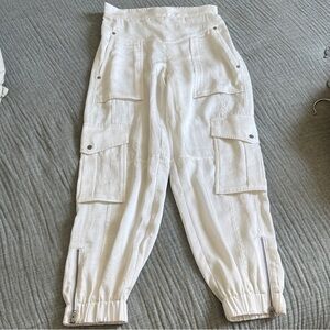All Saints White Cargo Pants with Pockets